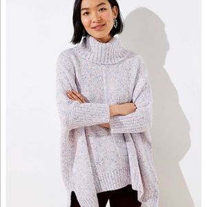 Loft FLECKED TURTLENECK PONCHO SWEATER